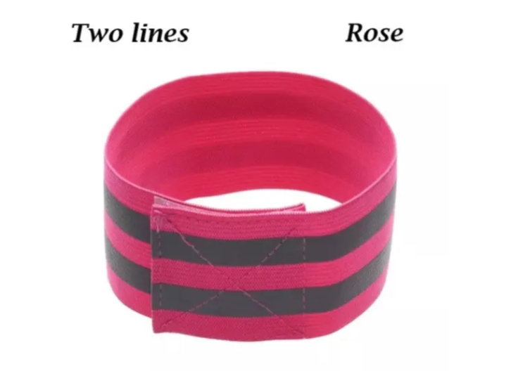 Светоотражающий браслет с двумя полосками 33x5 см Розовый (19023/3) - фото 2