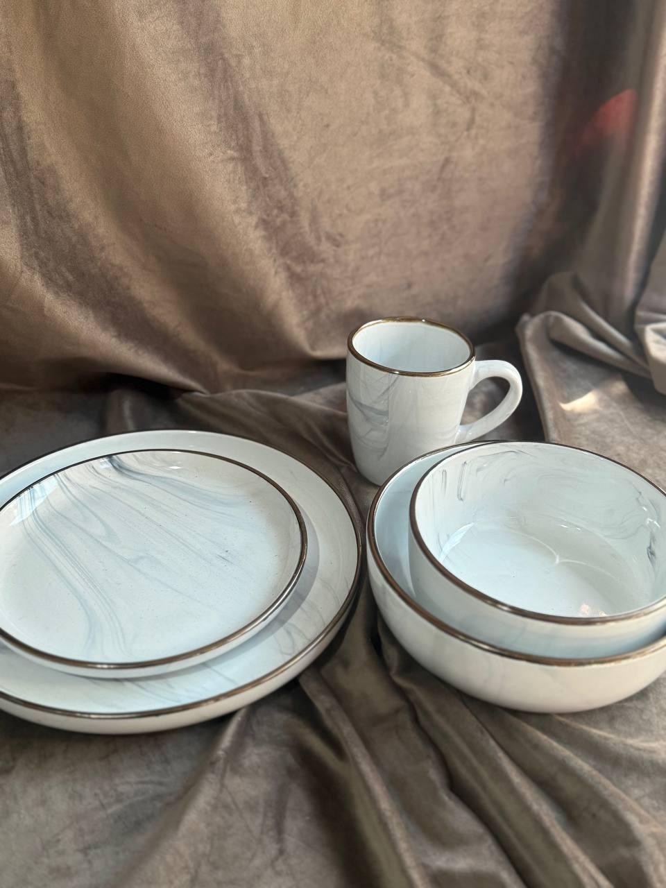 Столовий сервіз YIWU HP-19-35-5 кераміка 6 персон 30 предметів Білий (HP-19-35-5) - фото 4 Столовий сервіз YIWU HP-19-35-5 кераміка 6 персон 30 предметів Білий (HP-19-35-5) - фото 4