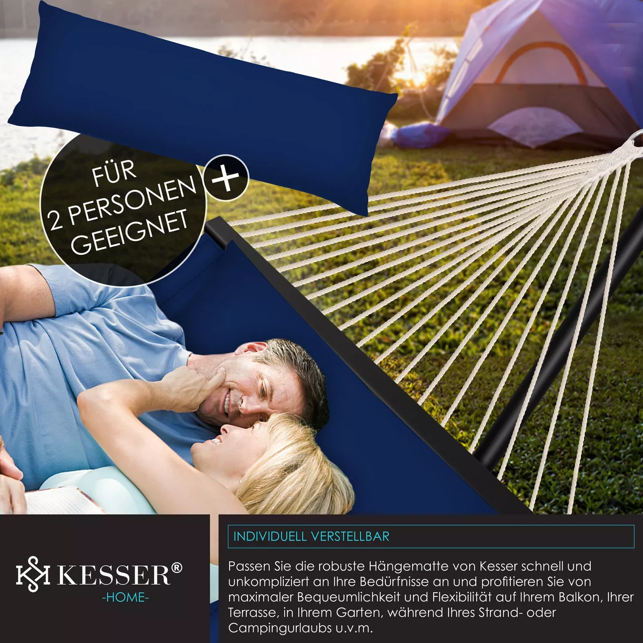 Гамак підвісний для саду та дачі KESSER 200 кг 360x120x115 см (4255598323192) - фото 7 Гамак підвісний для саду та дачі KESSER 200 кг 360x120x115 см (4255598323192) - фото 7