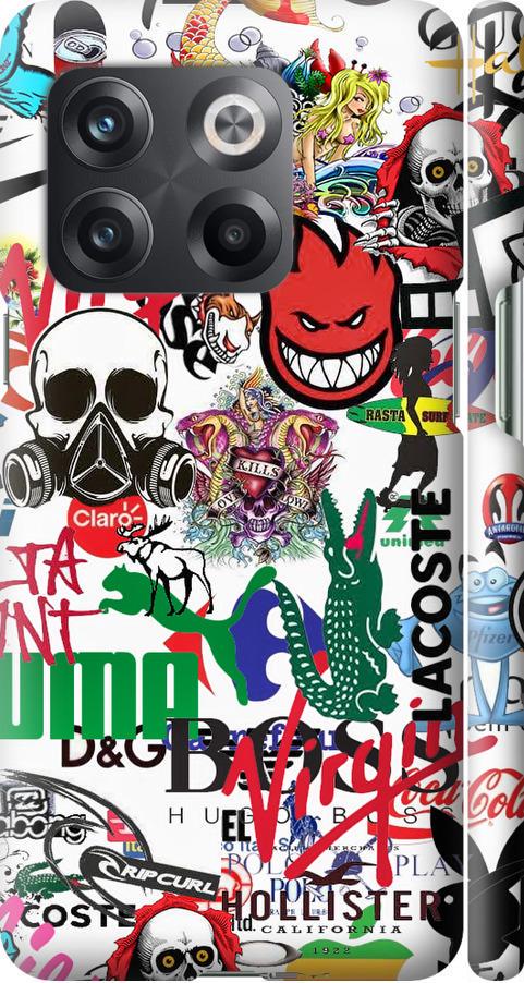Чехол на OnePlus 10T Many different logos (4022m-2647-42517)