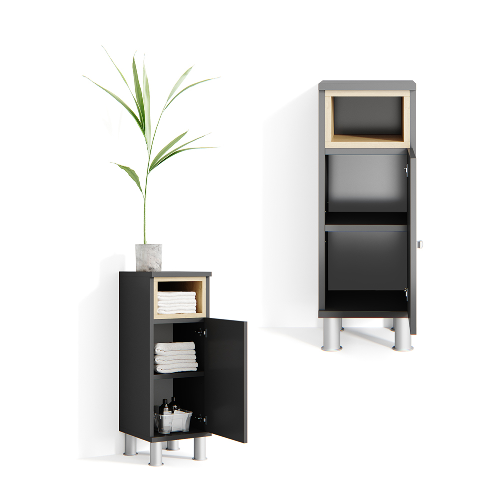 Пенал для ванной Vicсo Aquis 30x82 Антрацит - фото 3 Пенал для ванной Vicсo Aquis 30x82 Антрацит - фото 3