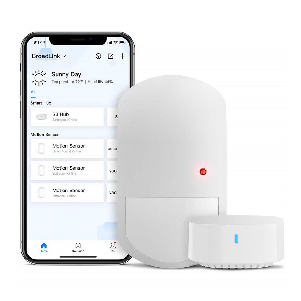 Сарт-датчик руху Broadlink PIR3-FC з концентратором Smart Hub S3 для розумного будинку WiFi 2,4 ГГц Білий - фото 2
