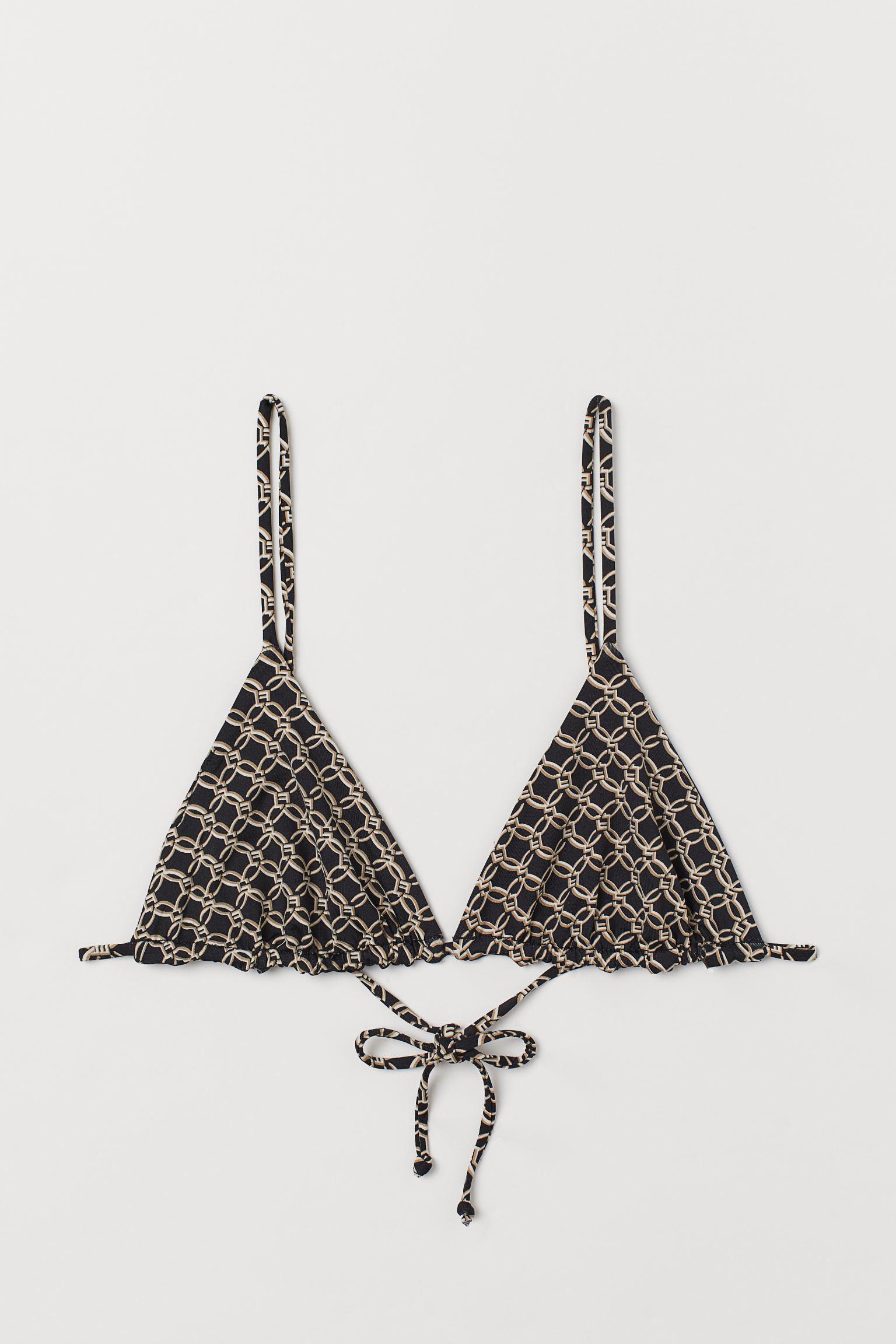 Лиф купальный двухсторонний H&M р. 32 Черно-бежевый (9087806369)