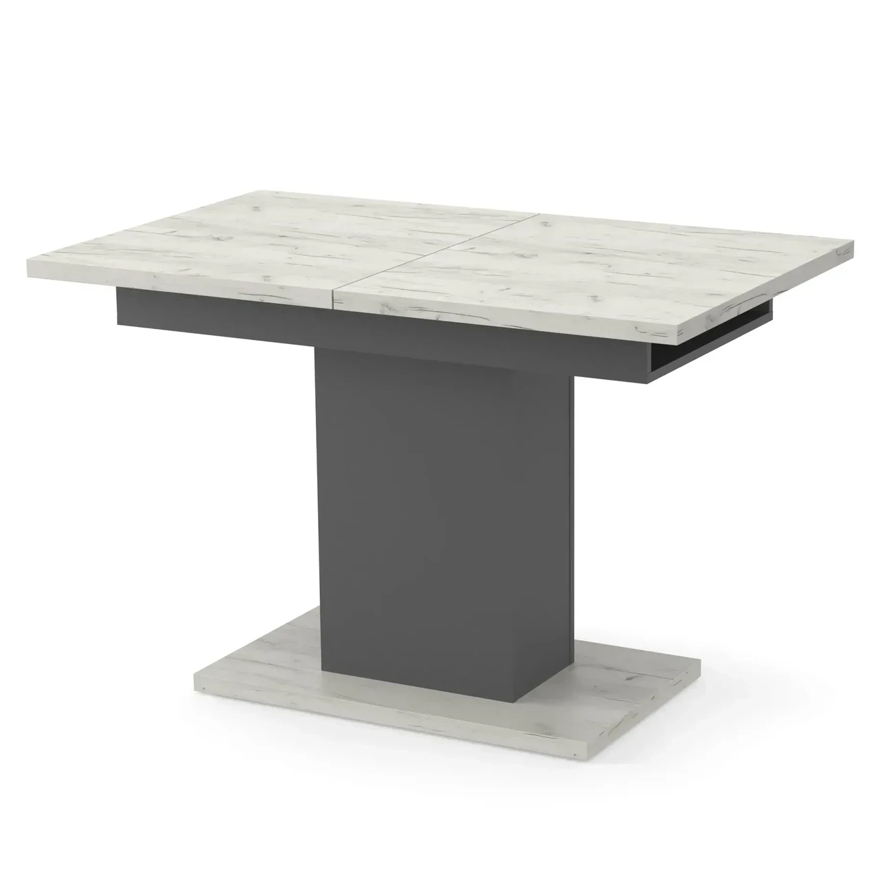 Обідній стіл Neman Greys розсувний 150/110х675х750 см Дуб крафт білий/Графіт (27450350) - фото 3 Обідній стіл Neman Greys розсувний 150/110х675х750 см Дуб крафт білий/Графіт (27450350) - фото 3