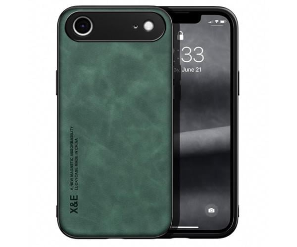 Чехол X&E для iPhone 17 Air с металлической вставкой и защитой на камеру Зеленый