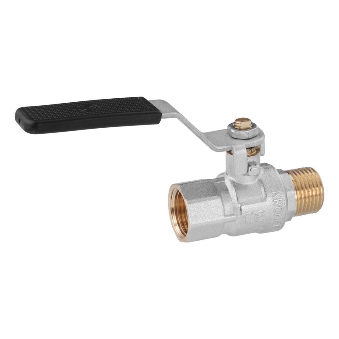 Кран шаровой Kroner ВН PN40 1/2" ручка/никелированный (CV033214) - фото 3 Кран шаровой Kroner ВН PN40 1/2" ручка/никелированный (CV033214) - фото 3