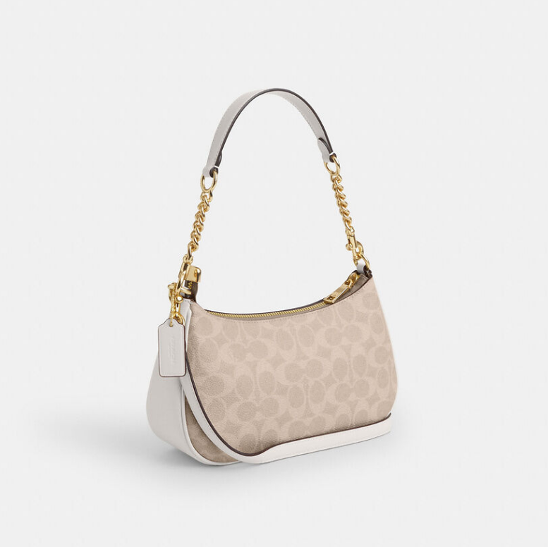 ᐉ Сумка женская Coach Teri Shoulder Bag In Signature Canvas Gold