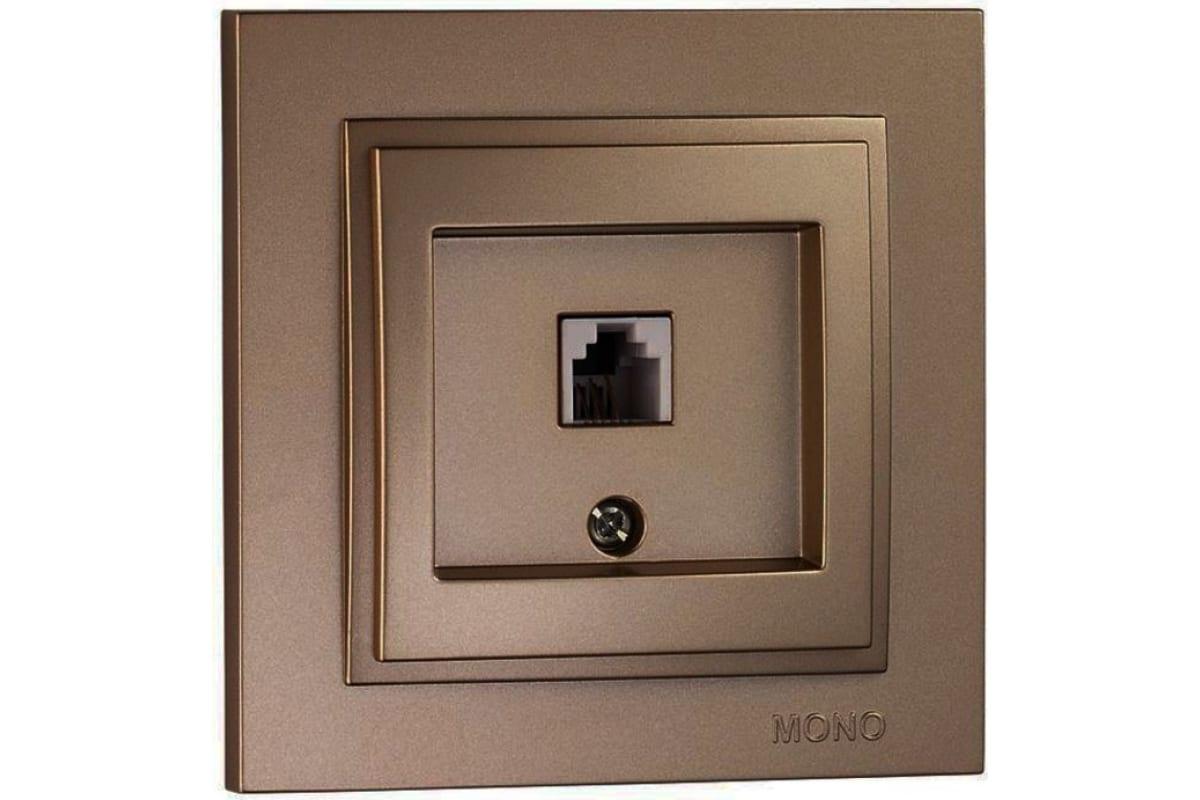 Розетка телефонная цифровая Mono Electric DESPINA 623K CAT3 Бронзовый (12105)