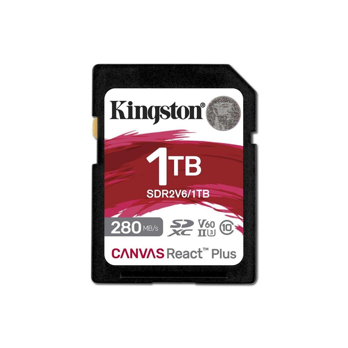 Карта пам'яті Kingston SDXC UHS-II U3 ​​Canvas React Plus 1 Tb 10 V60 R280 MB/s W150 MB/s SDR2V6/1 Tb (606306) - фото 1