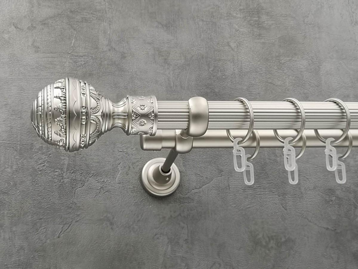 Карниз Quadrum Арабеска рифленая штанга двойной открытый 25/19 мм 200 см Сатин (264772781)