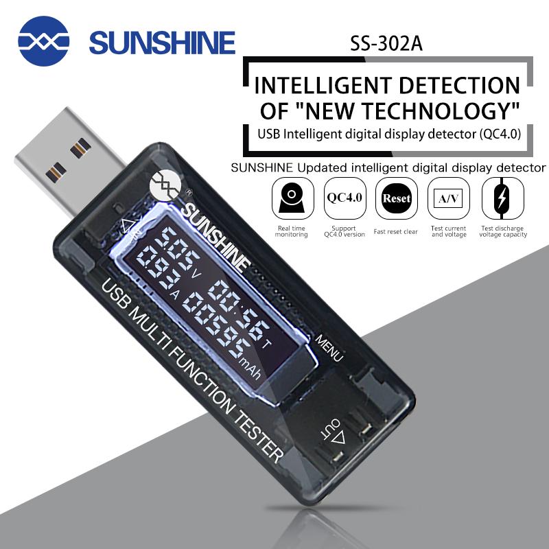 Тестер многофункциональный SUNSHINE SS-302A QC4.0 4-20 V 3,3 A (2000990249739) - фото 2