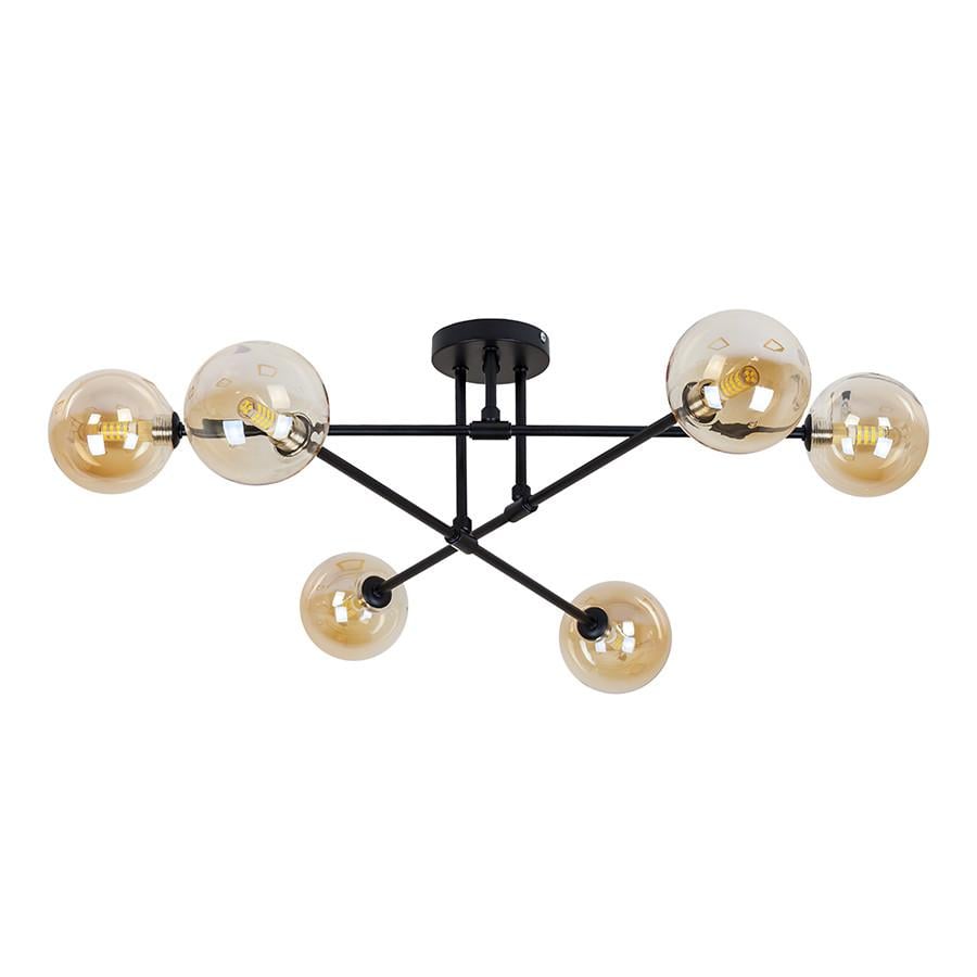 Люстра Levistella 752X100F-6 BK+BR на шесть плафонов Черный (2354498444) - фото 1 Люстра Levistella 752X100F-6 BK+BR на шесть плафонов Черный (2354498444) - фото 1