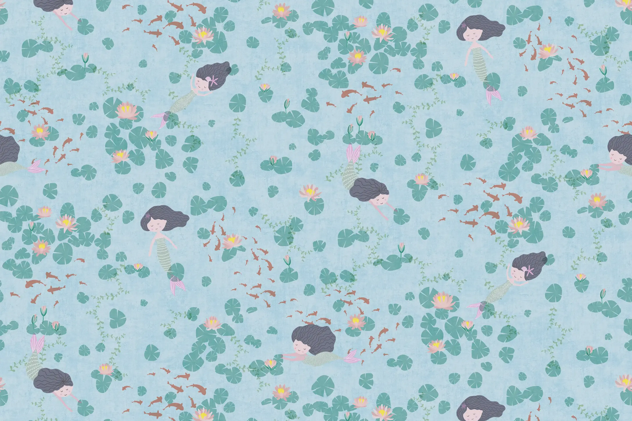 Обои флизелиновые AS Creation Mia & Paul 78701-1 Декор винил горячего тиснения 0,53х10,05 м Бирюзовый