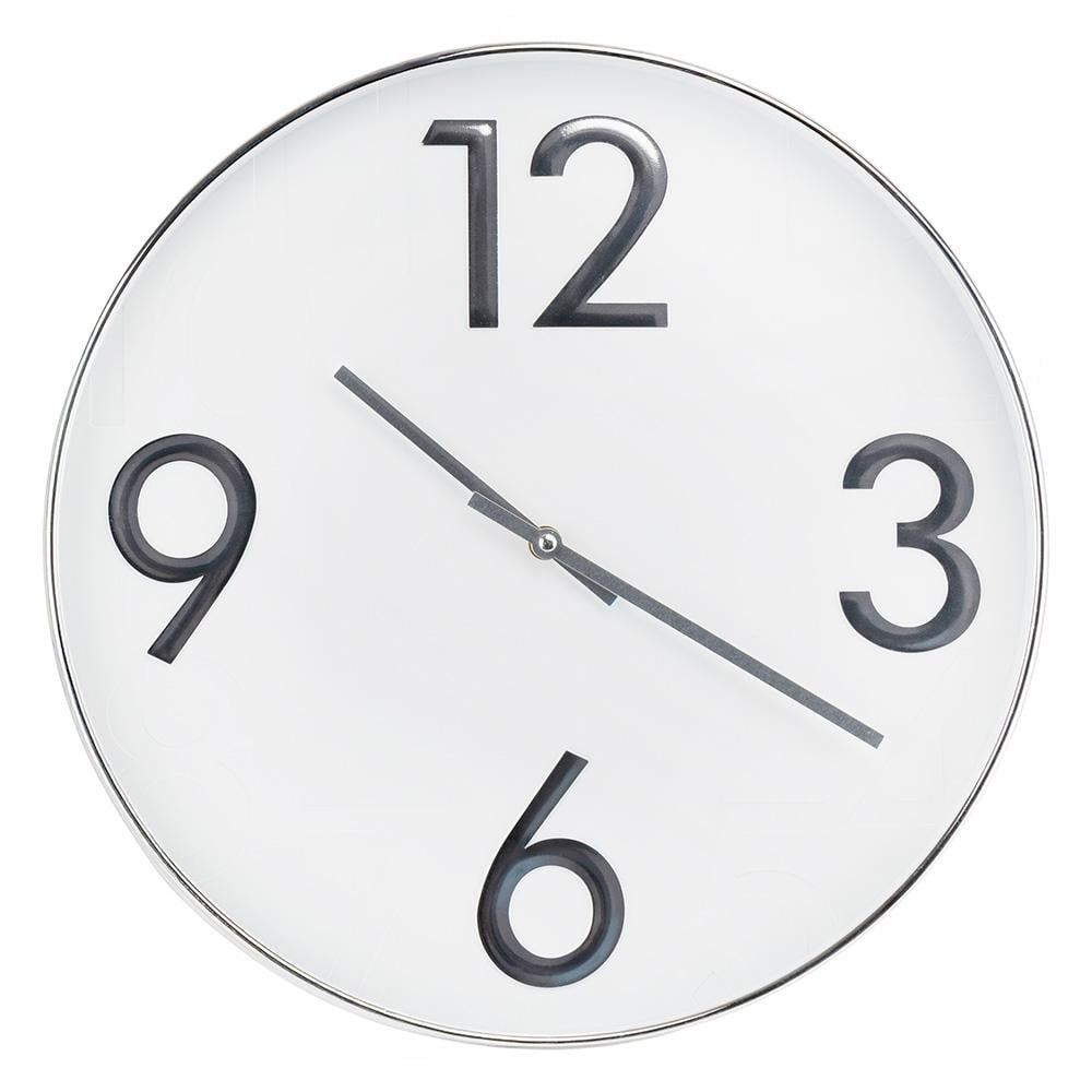 Годинник настінний Elisey Ехо Біло-срібний 40 см (2016-035)