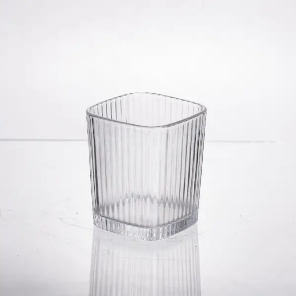 Набір склянок квадратних із товстого скла ребристих 6 шт. по 250 мл Прозорий - фото 3 Набір склянок квадратних із товстого скла ребристих 6 шт. по 250 мл Прозорий - фото 3