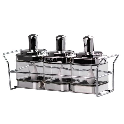 Набор банок для сыпучих продуктов с ложкой на подставке - фото 2 Набор банок для сыпучих продуктов с ложкой на подставке - фото 2