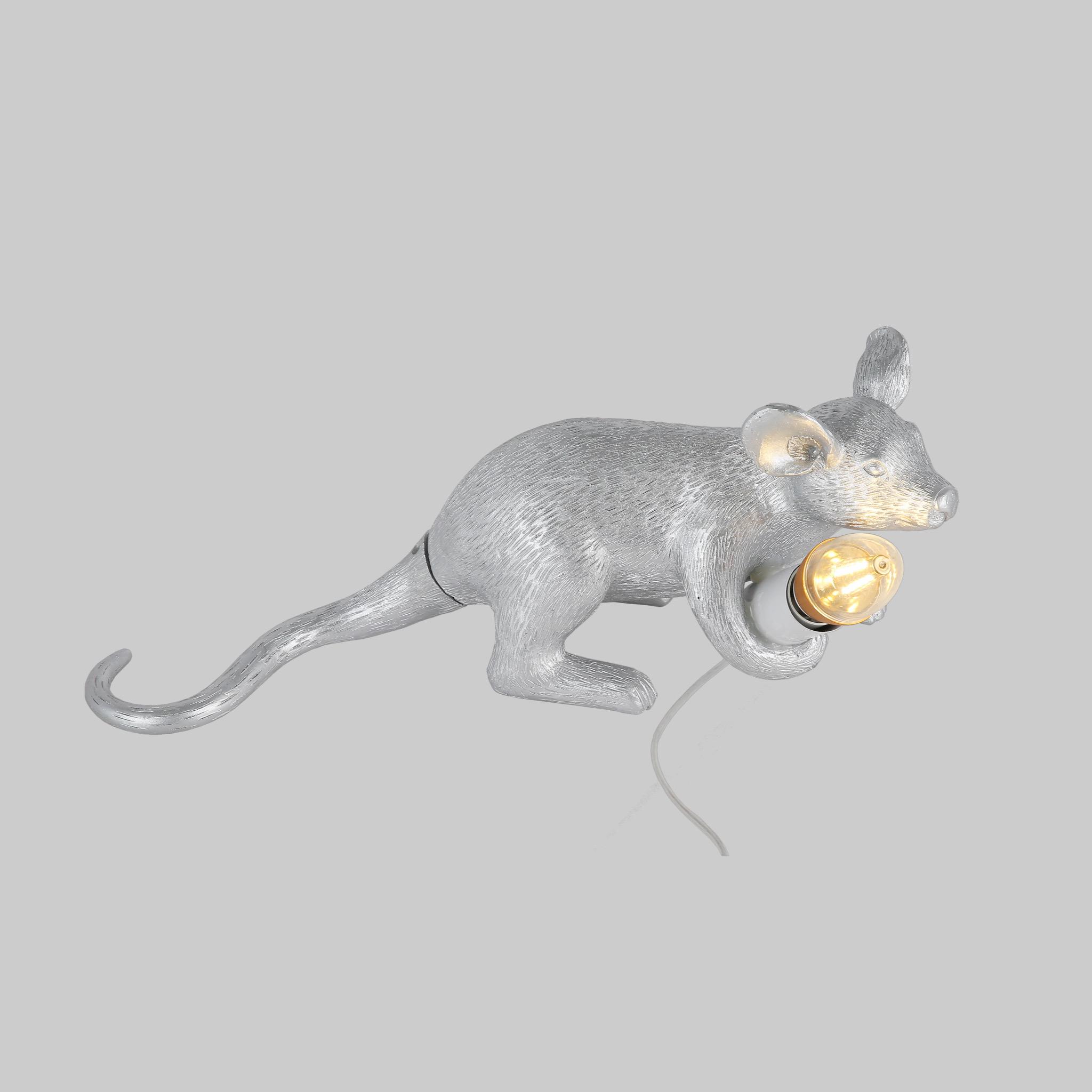 Лампа настільна Mouse у вигляді мишки Срібний - фото 1