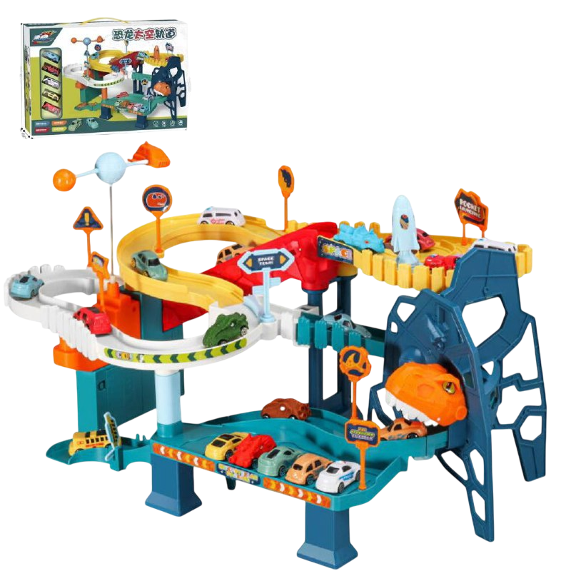 Дитячий ігровий паркінг з музикою Fun Game Dinosaur Space Orbit 5506 А спуск з 4 машинками (1831167150)