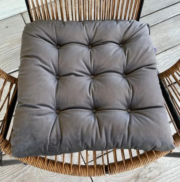 Подушка на стул/стул/кресло Decorator Velour 40х40х5 см Серый (84-103)