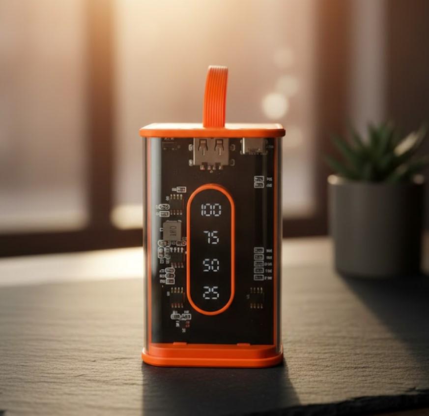 Повербанк з LED-дисплеєм і прозорим дизайном 10000 мАг Помаранчевий (2104618813) - фото 13 Повербанк з LED-дисплеєм і прозорим дизайном 10000 мАг Помаранчевий (2104618813) - фото 13