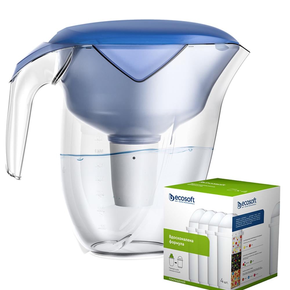 Фільтр-глечик Ecosoft Nemo чотири картриджа Сапфіровий (2027669342)