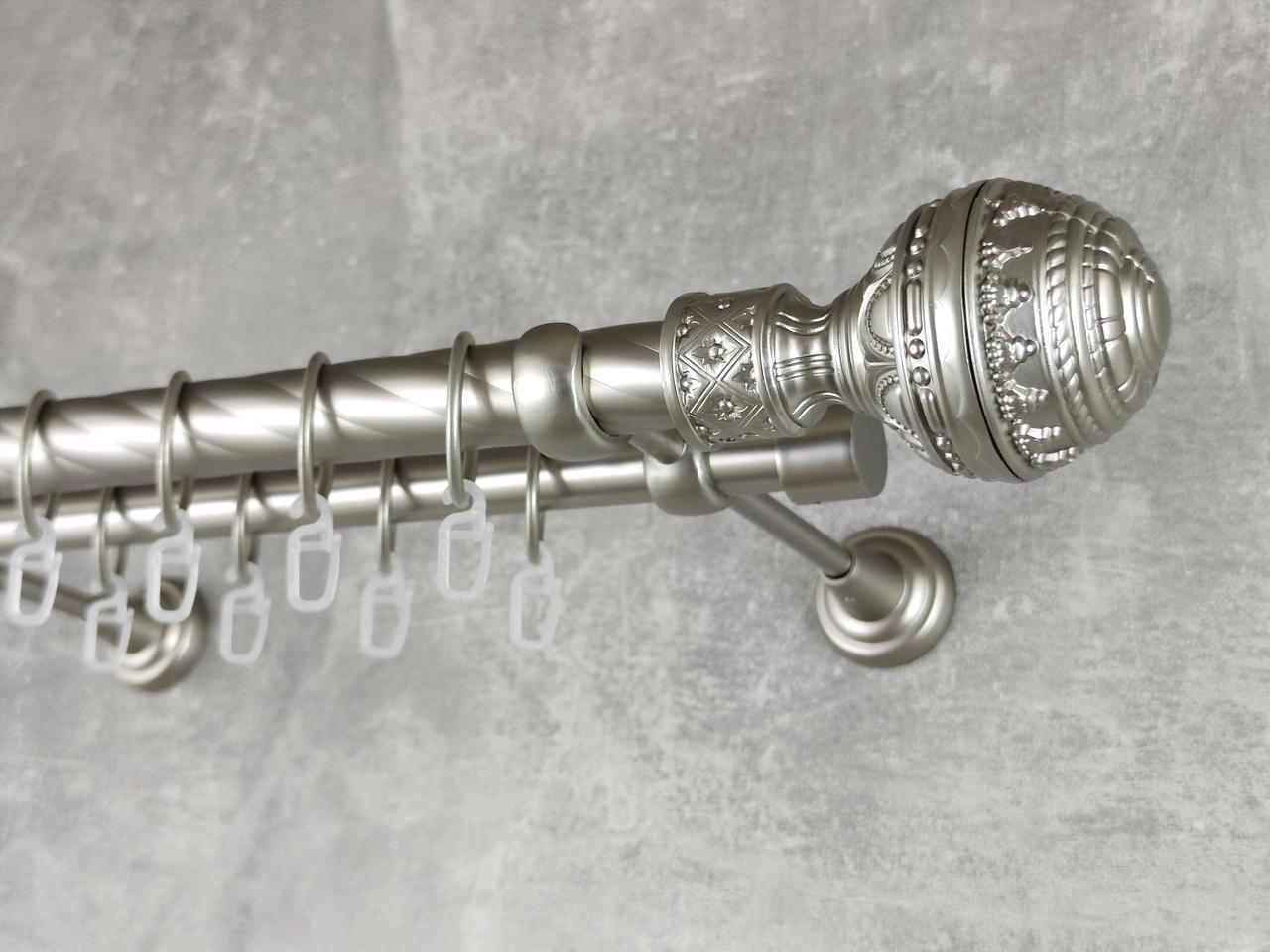 Карниз MStyle металлический для штор двухрядный Арабеска 25/19 мм крученый 300 см Сатин (5020943)