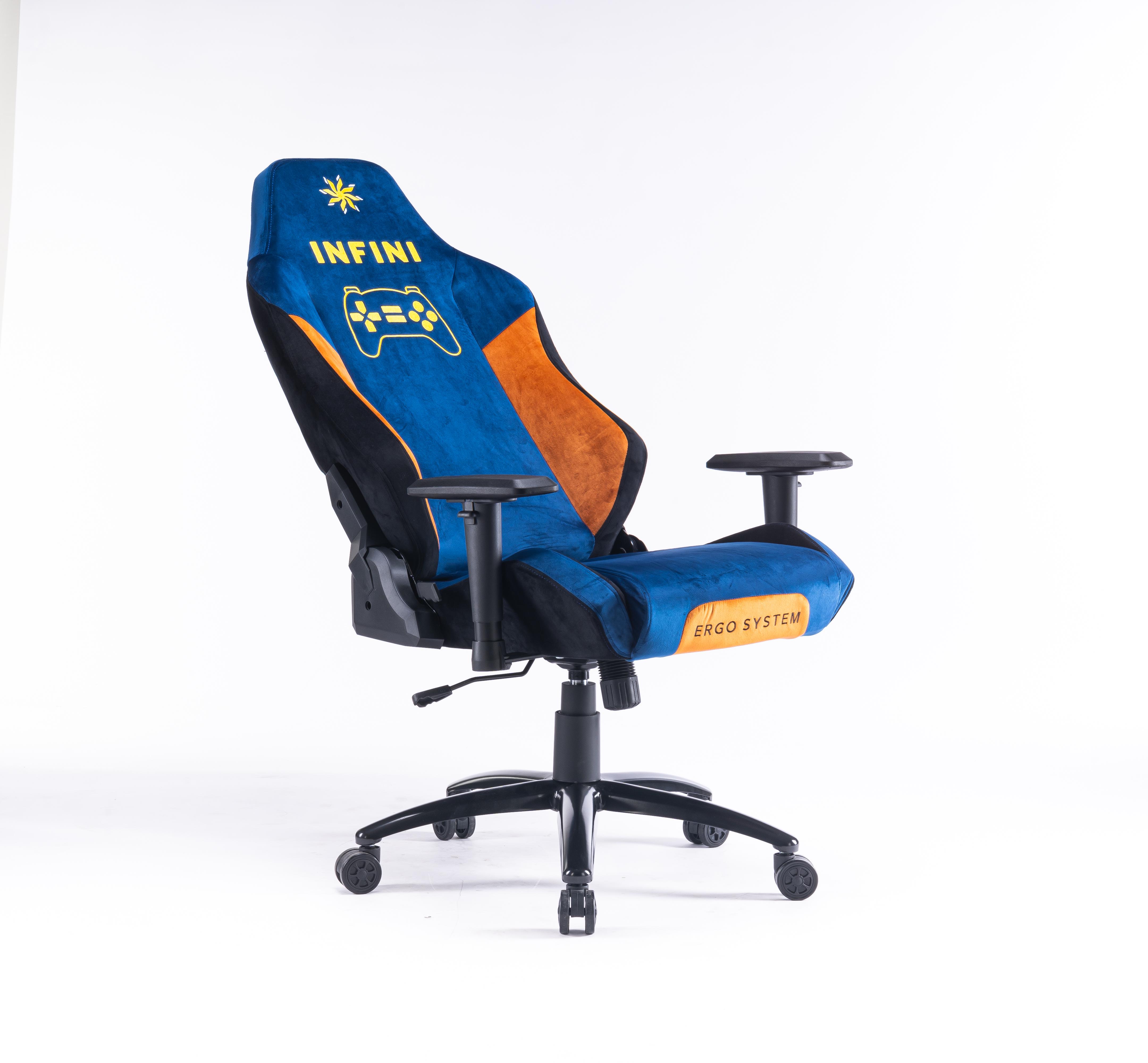 Комп'ютерне крісло із тканини Ergo System G20 Синьо-жовтий - фото 5