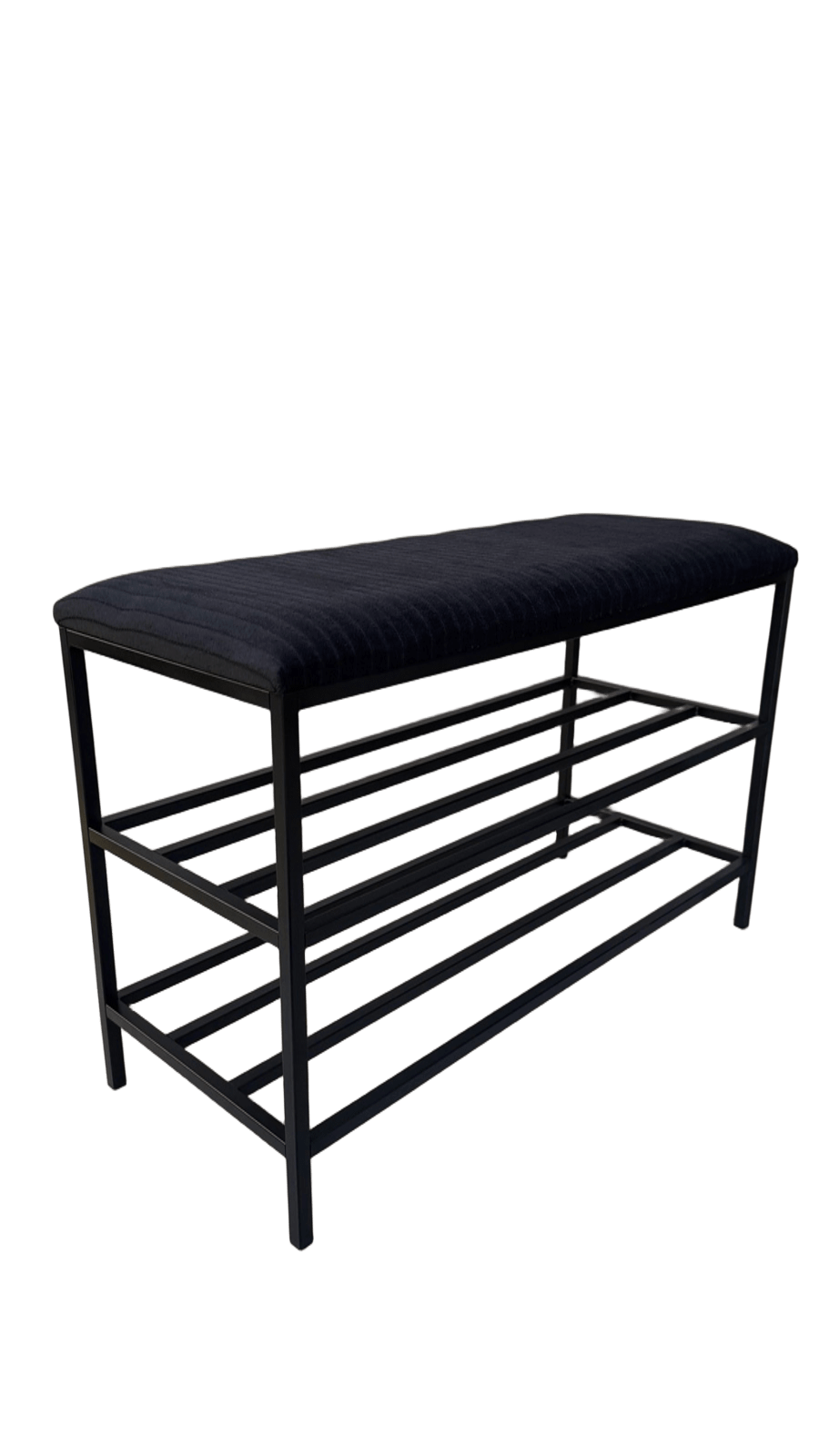 Банкетка для обуви в полоску 60 см Черный (26923053)
