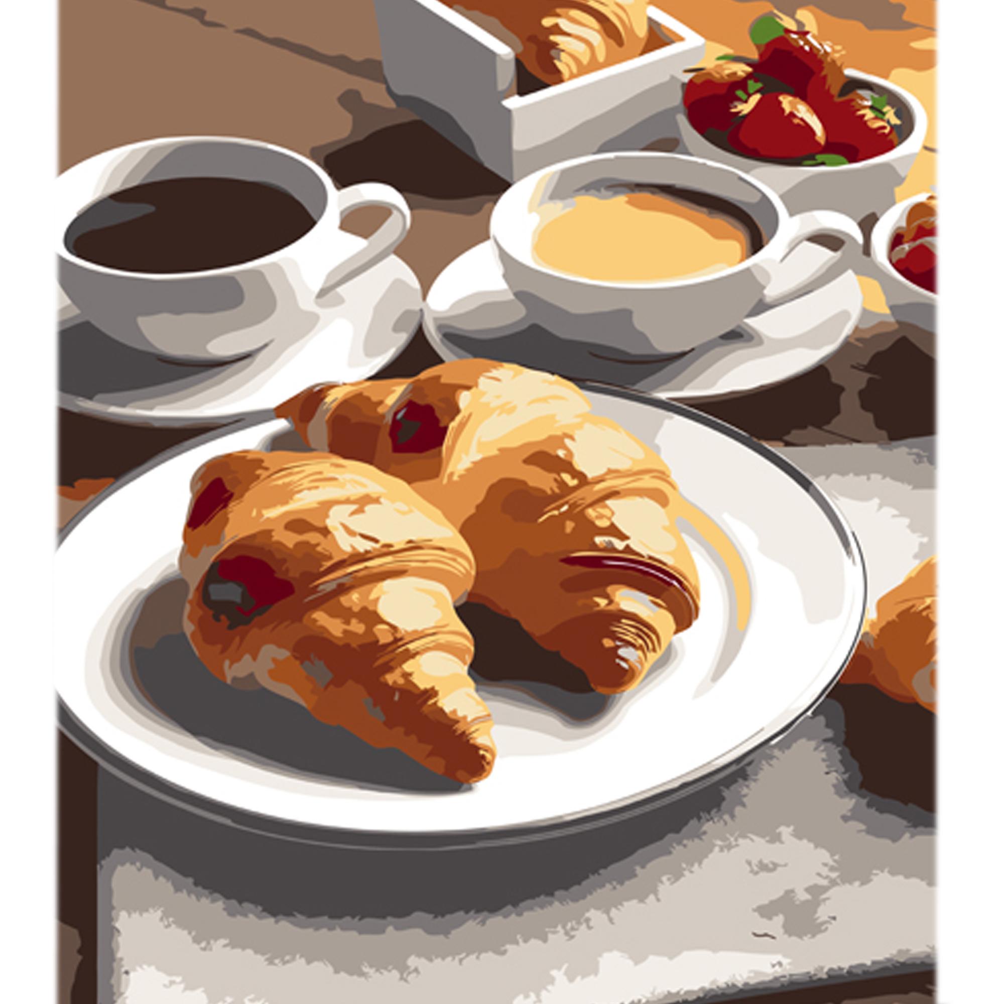 Картина по номерам Strateg Премиум Завтрак с ароматом с лаком и уровнем 30x40 см (Str-LY56)