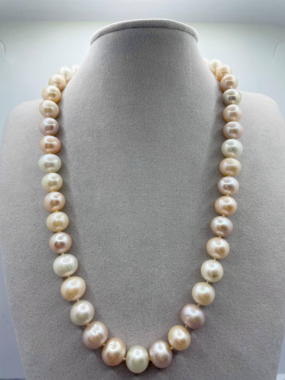 Бусы жемчуг розовый 11 мм 45 см Белый (9342)