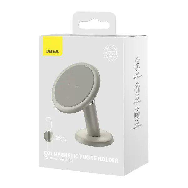 Автодержатель для телефона BASEUS C01 Magnetic Phone Holder White (SUCC000002) - фото 14