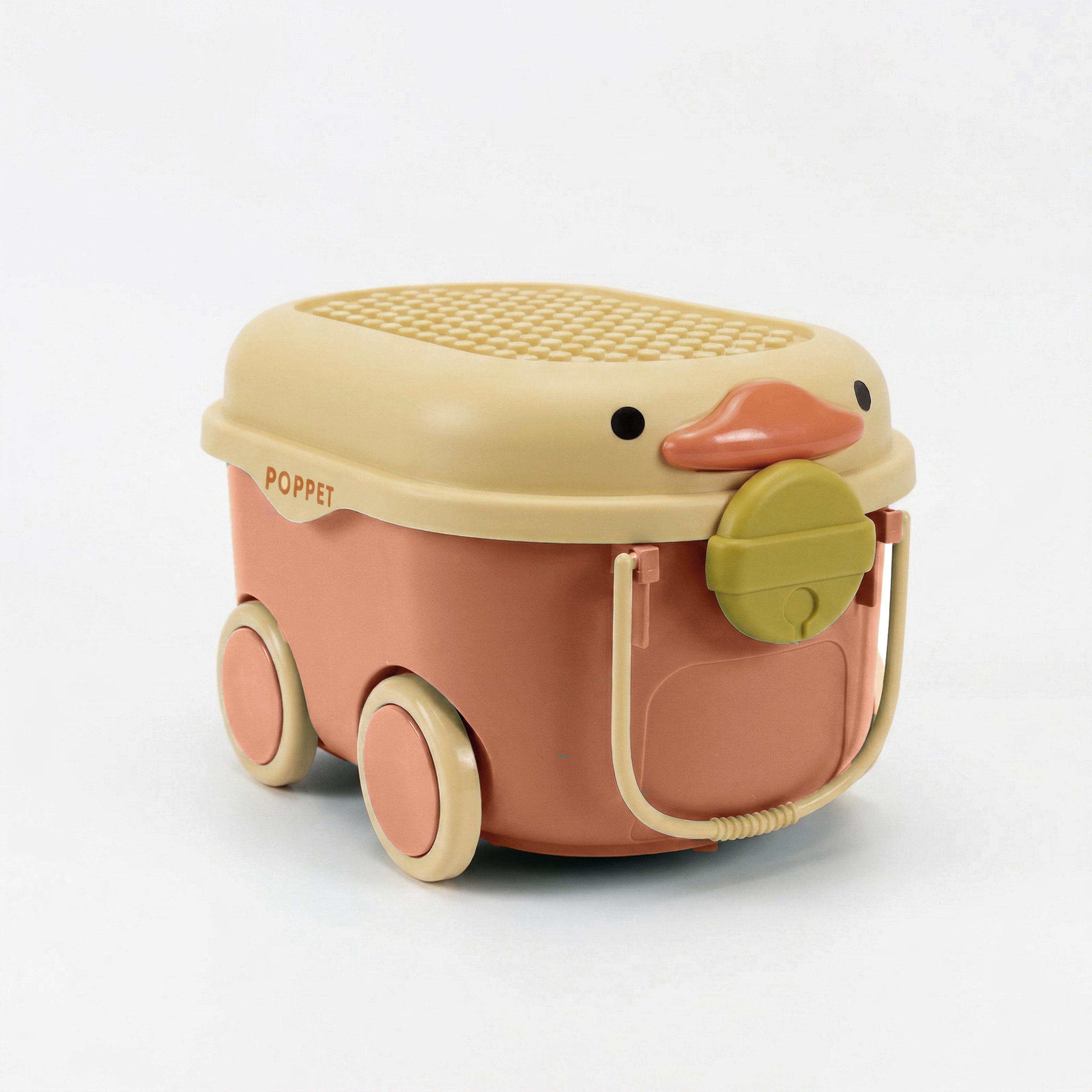 Ящик для хранения игрушек Poppet Утенок на колесах Оранжевый (PP-001O-S)