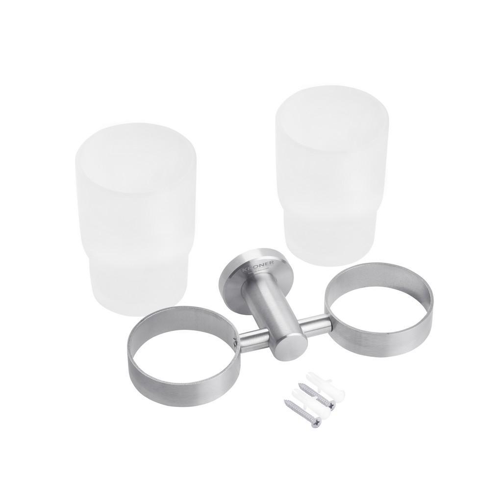 Держатель-стакан для зубных щеток Kroner KRP Edelstahl Klassisch ESG3708 двойной (20651939) - фото 3 Держатель-стакан для зубных щеток Kroner KRP Edelstahl Klassisch ESG3708 двойной (20651939) - фото 3