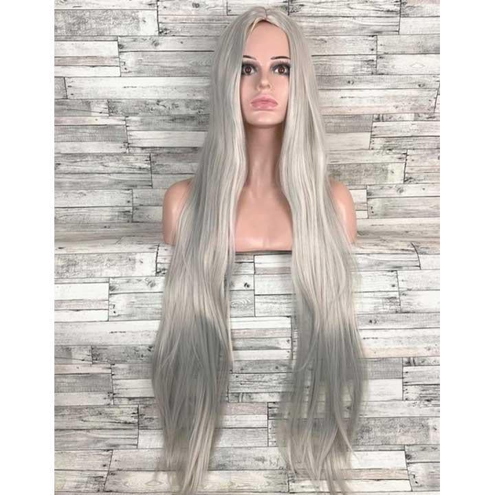 Парик прямой аниме без челки Пепельный 100 см Серый (T0000932-2) Парик прямой аниме без челки Пепельный 100 см Серый (T0000932-2)