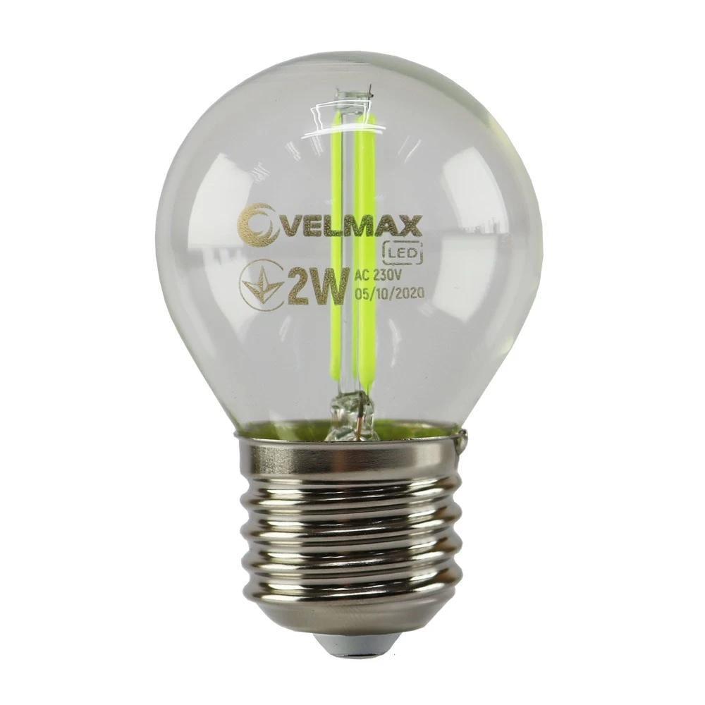 LED-лампа Velmax V-Filament-G45 2W E27 200 Lm Зеленый (28687241)