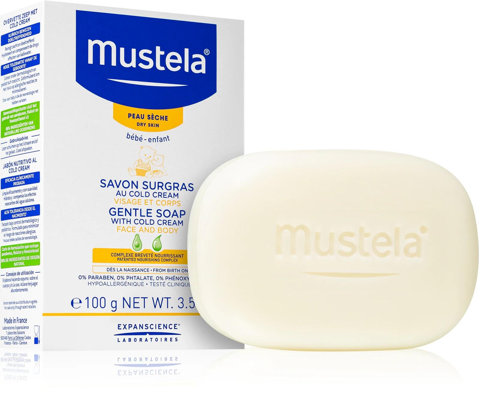 Мыло с колд-кремом Mustela Surgras Au Cold Gentle Soap With Cold Cream для лица и тела с рождения (2424793567)