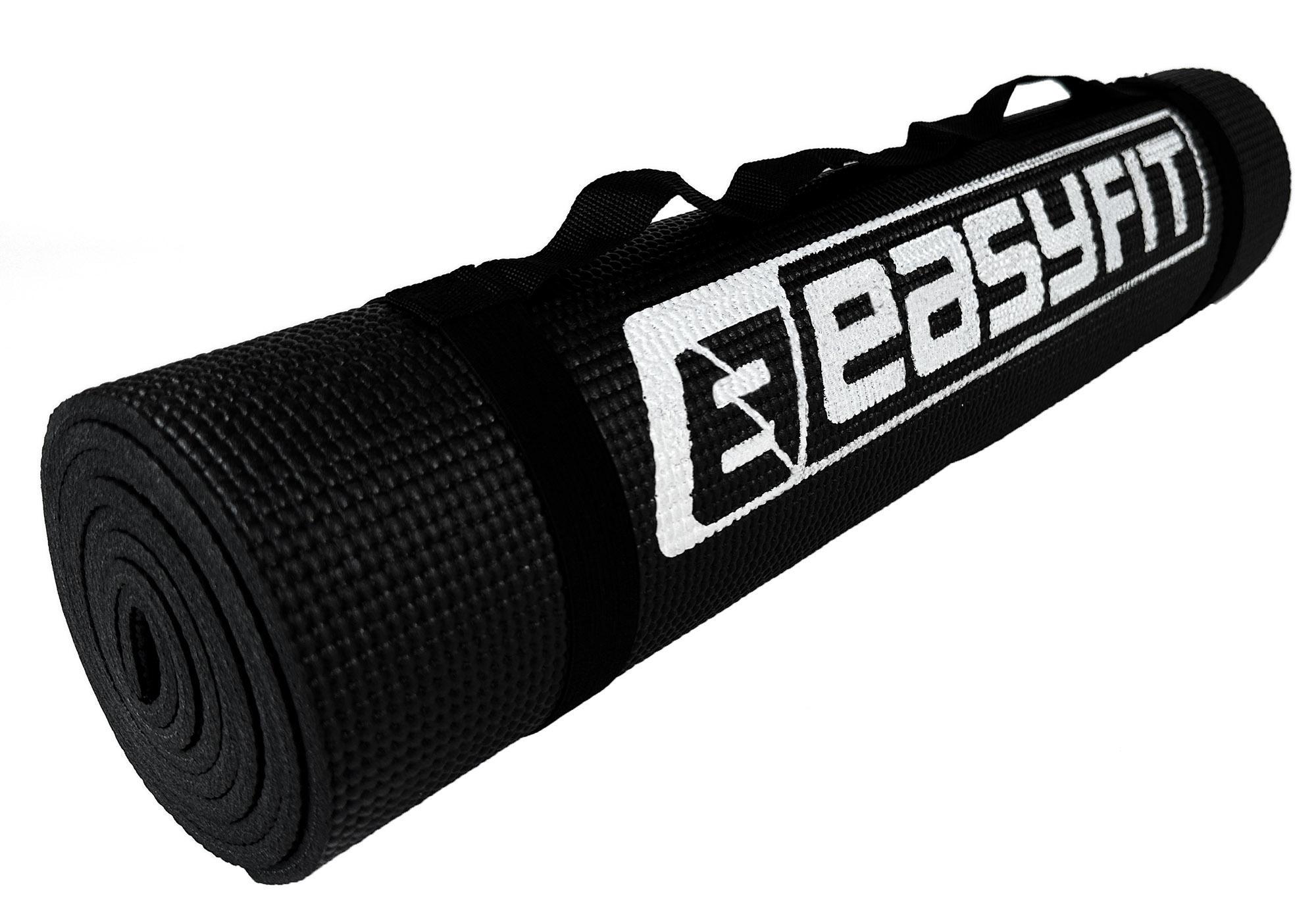 Коврик для йоги и фитнеса EasyFit ПВХ PVC Черный - фото 3