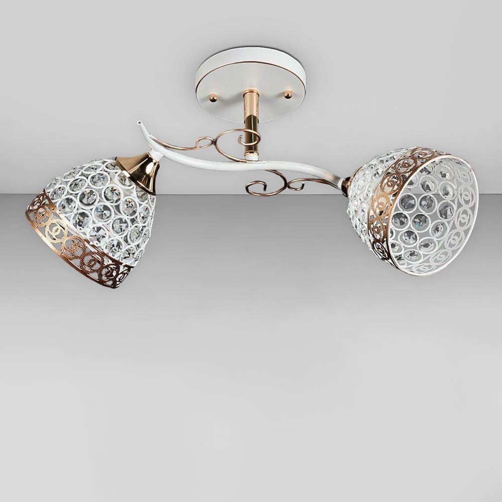 Люстра потолочная Light House SR-18993/2 FG+WT 140х440х230 мм E27 Белый/Золотой