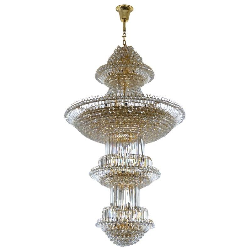 Люстра подвесная Brille BCL-232S/100 E14 большая для холла Gold