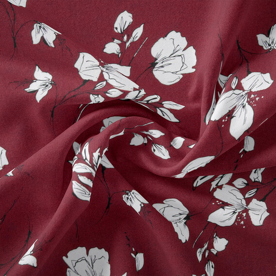 Ткань штапель твил IDEIA Лайла 1,5 м Бордовый (2200004218649)