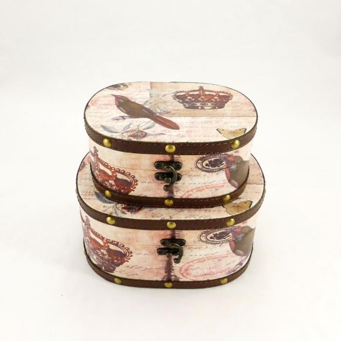 Шкатулка овальная Гранд Презент Шебби Шик 2шт. (SH31302-443)