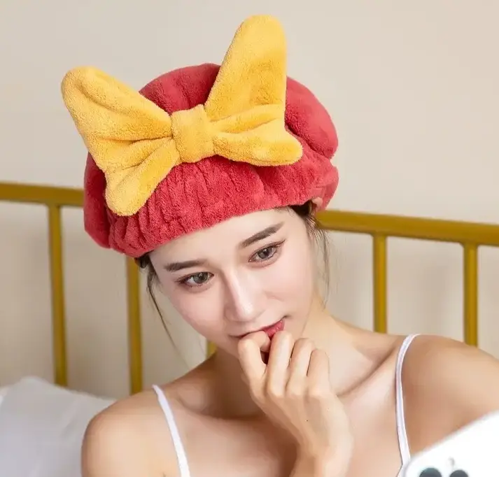 Полотенце-шапка для сушки волос из микрофибры Красный (Y01214-4) - фото 4 Полотенце-шапка для сушки волос из микрофибры Красный (Y01214-4) - фото 4