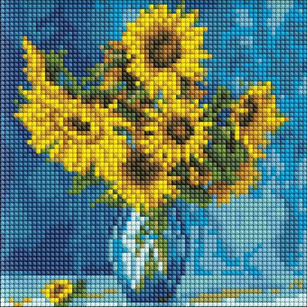 Алмазная мозаика Идейка Любимые подсолнухи 20х20 см (Id-AMC7756)