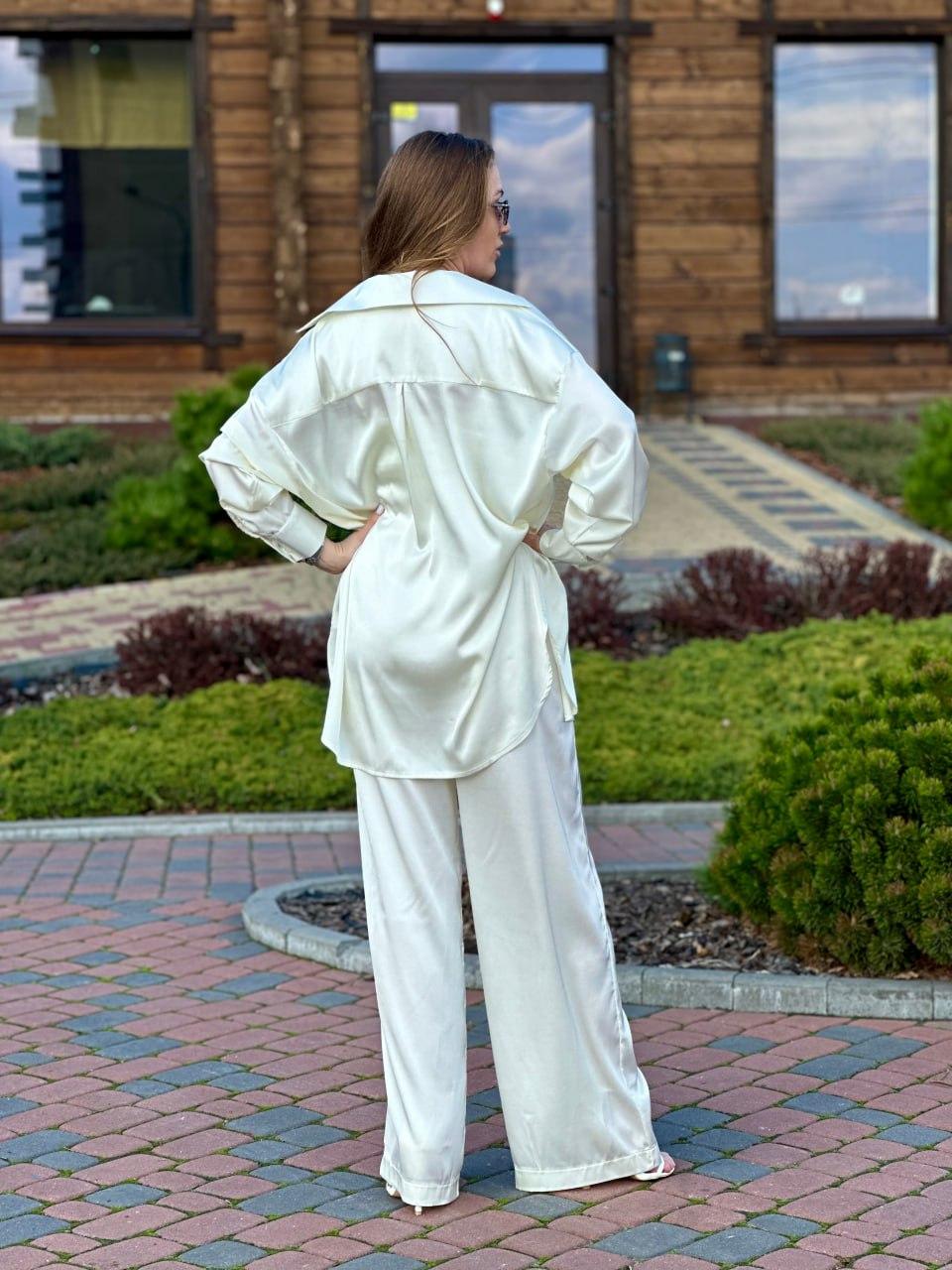 Женский костюм из шелка Армани рубашка и штаны Шампань (2571689661) - фото 5 Женский костюм из шелка Армани рубашка и штаны Шампань (2571689661) - фото 5