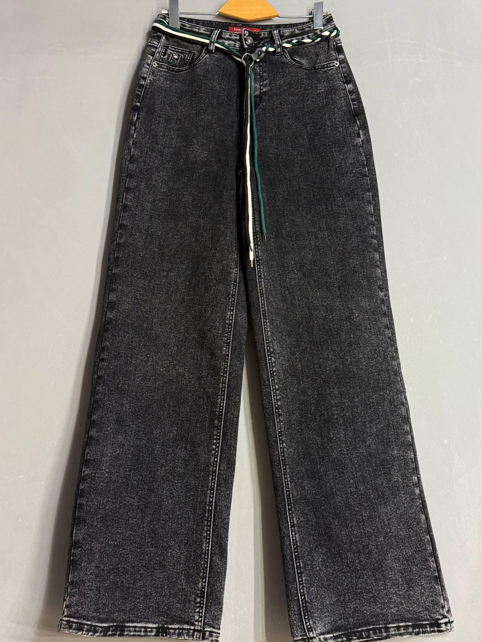 Джинси жіночі Vanver 82107 утеплені на флісі палаццо прямі р. 32 Чорний (5604) - фото 9