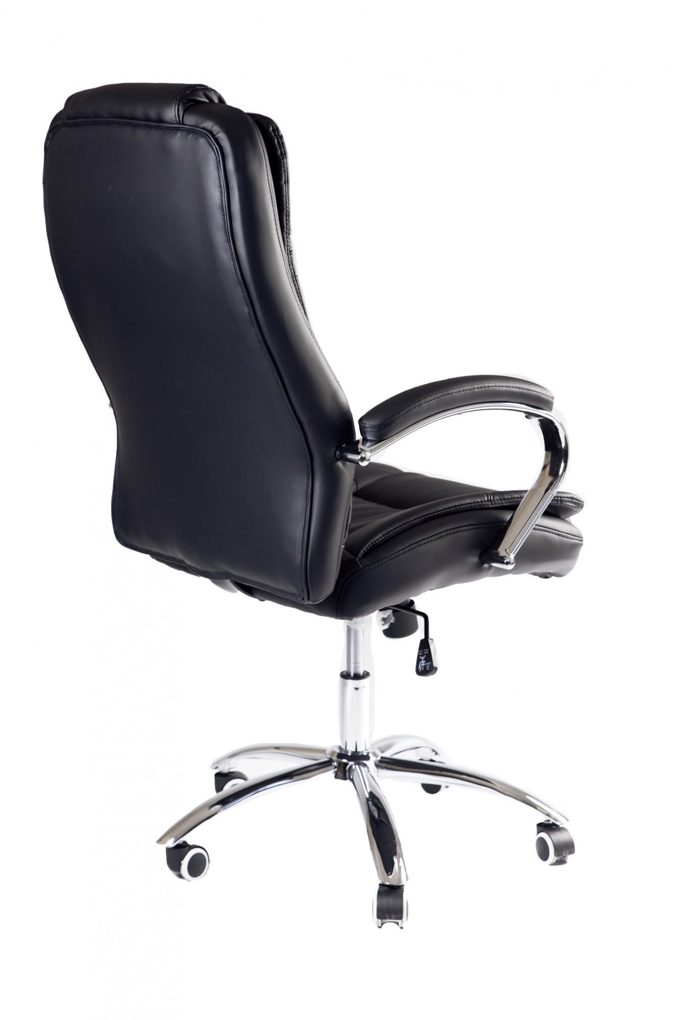 Кресло офисное компьютерное Kali LuxDesign хром Anyfix экокожа Черный - фото 3