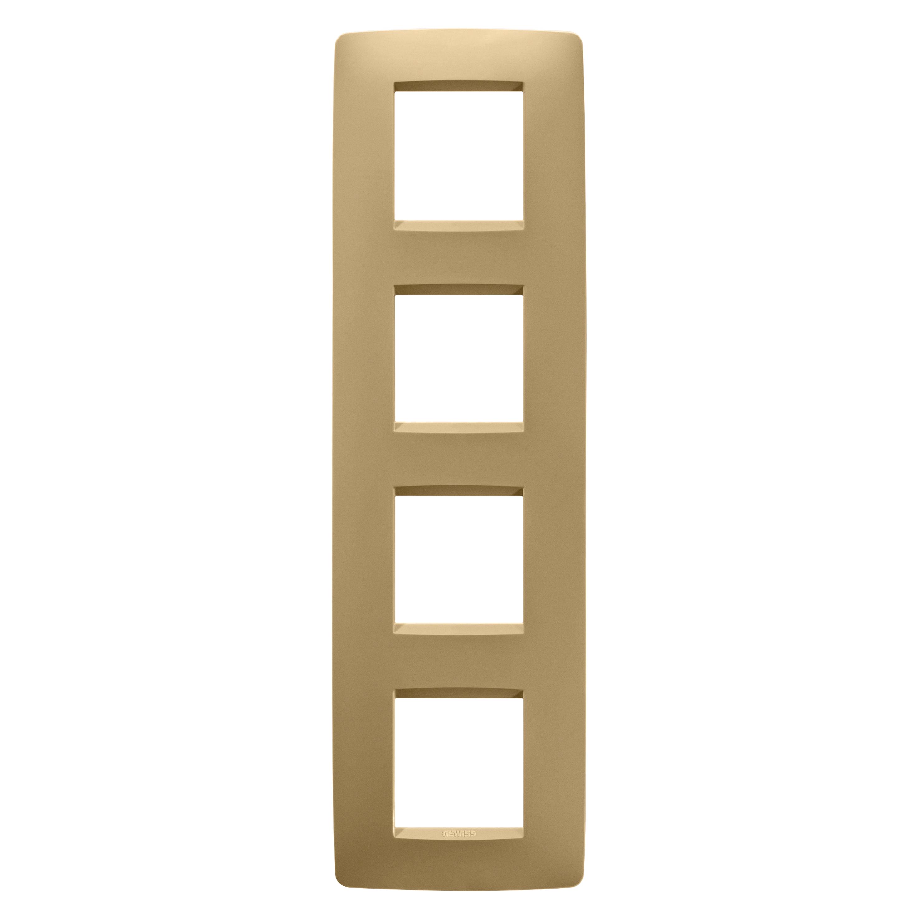 Рамка четырехместная Gewiss Chorusmart ONE вертикальная технополимер Золото (GW16129VO)