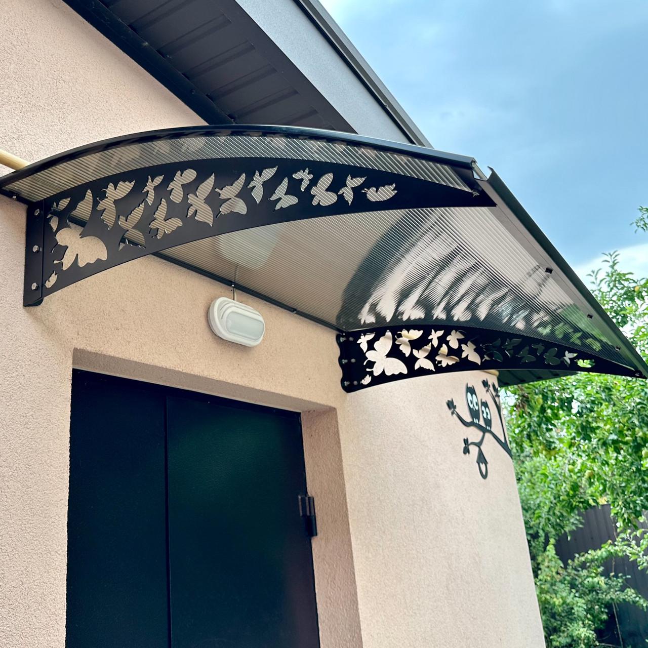 Навес-козырек Prime Бабочки сотовый поликарбонат 8 мм 150х100 см (2042408)