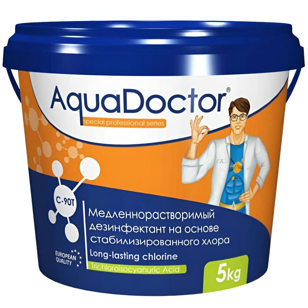 Дезінфектант AquaDoctor C-90T A02489 5 кг повільний хлор у таблетках 200 г (33543034)