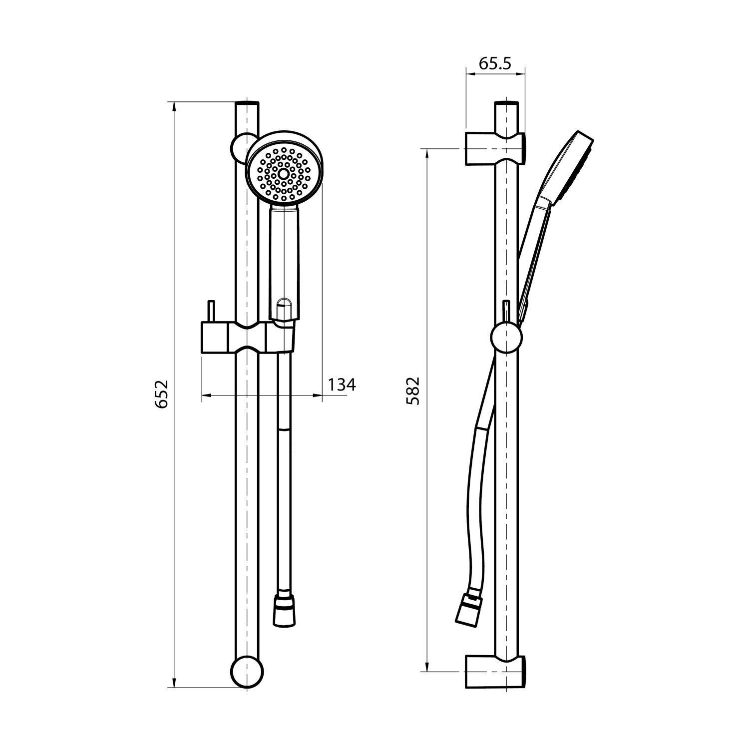 Душовий комплект із штангою Koller Pool SR03600 Хром (84205) - фото 2